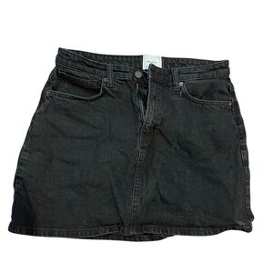 Reformation Black Denim Mini Skirt